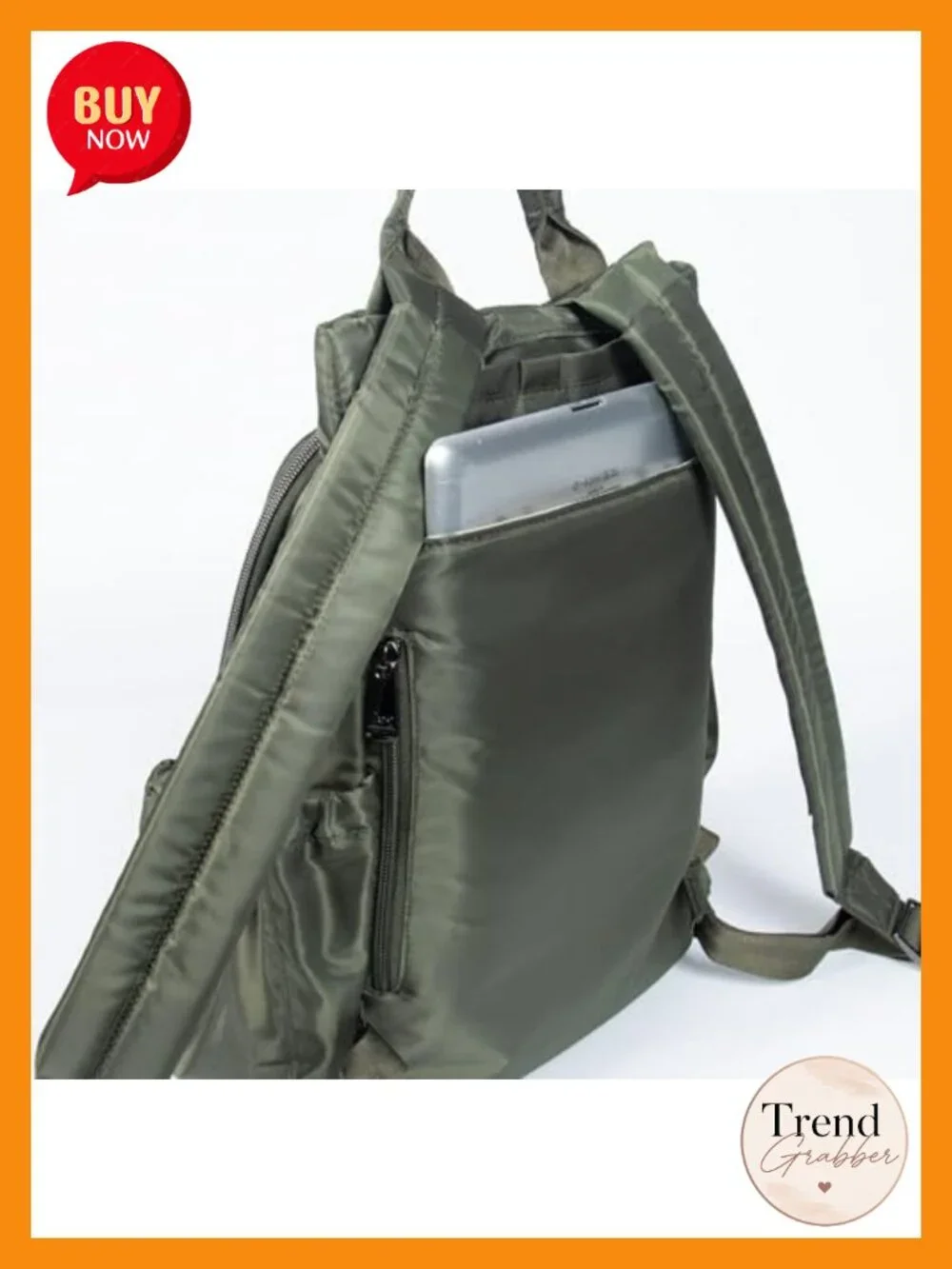 Water-Resistant Polyester Backpack with RFID Protection, 12 Pockets, Adjustable